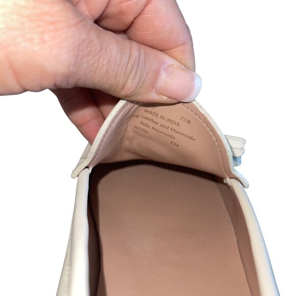 Cole Haan Womens Lana Lux Tassel Square Toe Flat Loafers Size 7.5 B Ivory Casual - Picture 4 of 10